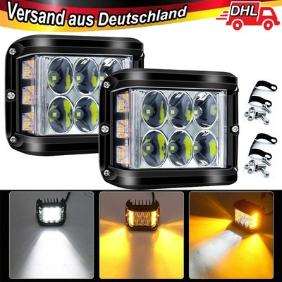 2X 4LED Arbeitsscheinwerfer 12V24V Offroad Blitzlicht Für Jeep SUV Bagger 60W