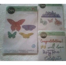 SIZZIX THINLITS  665097 butterfly & 665389 border & 664525 celebrate New Lot