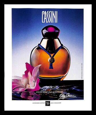 1990 Cassini Oriental Floral Perfume Vintage PRINT ADVERTISEMENT Water Iris 