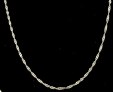 Sterling Silver 2 mm Singapore Chain Spring Catch 18 In. Long - Apprx. 2.4 Grams