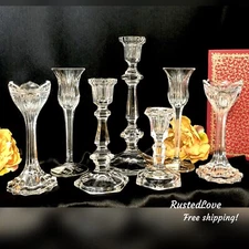Candle Holders Set Mixed Styles / Sizes Wedding Holiday Candlesticks - Set of 7