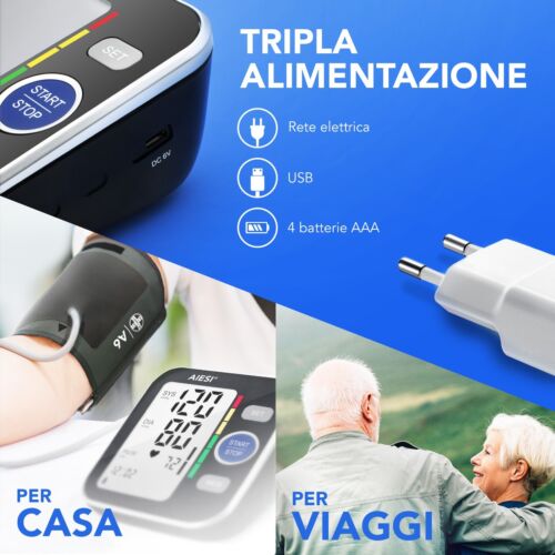Misuratore di pressione da braccio professionale A6 - sfigmomanometro digitale - Foto 6 di 7