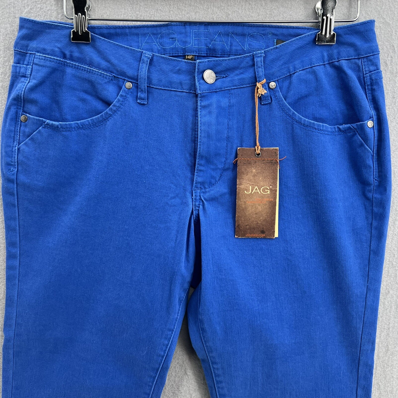 JAG Jeans Women's Blue Jeans Petite Size 14P Low Rise Slim Leg Medium Wash NWT