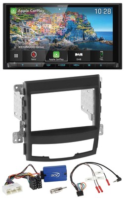 Kenwood Bluetooth Lenkrad 2DIN USB TMC DAB Navigation für SSangYong Korando 10-1