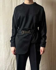 Fendi black crewneck with wraparound O-lock belt Immaculate condition Size L