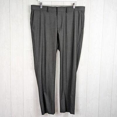 JM Haggar Men's Dress Pants 40 Waist 30 Length Inseam Slim Fit Dark Gray |  eBay