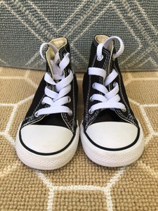 black hi top converse size 6