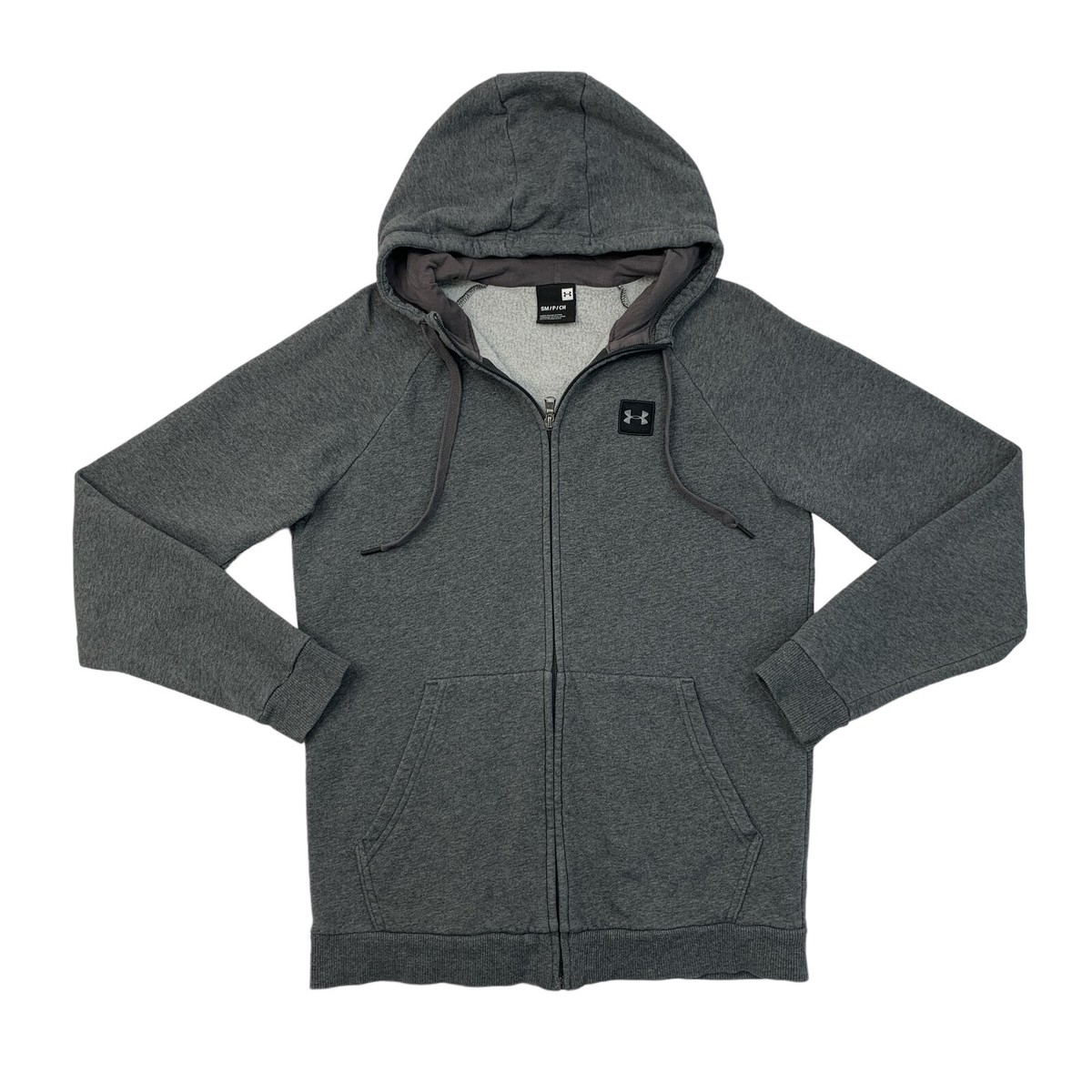 Under Armour Hoodie Mens S Small Grey Rival Fleece Full Zip