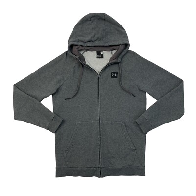 Under Armour Hoodie Mens S Small Grey Rival Fleece Full Zip