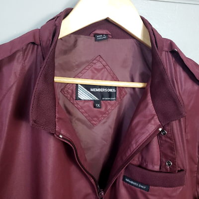 VTG Members Only Europe Craft Retro Burgundy Cafe Racer Jacket