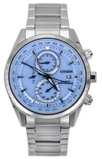 Citizen Eco-Drive Chronograph Ice Blue Dial 100M AT8260-85M Men's Watch