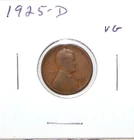 1925 D US Lincoln Cent Penny VG Very Good Free Shipping