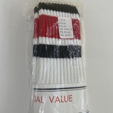 3 Pack VTG Tube Socks White 10-14 Striped NOS Pairs Acrylic 80s 90s 22" USA