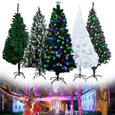 4/5/6/7FT Christmas Tree with LED Lights Traditional Bushy Xmas Decor US Post