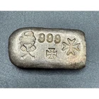 Vintage Pirate Treasure Style Hand Poured 1 Oz Silver Bar Skull & Crosses Rare