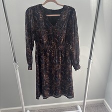 Ann Taylor Factory Metallic Paisley Dress Size 4