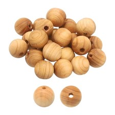 100pcs 6mm Hill Cedar Wood Round Polished Wooden Loose Beads for Craft
