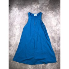 Everly Blue Sleeveless Keyhole Neck A-Line Shift Dress Small
