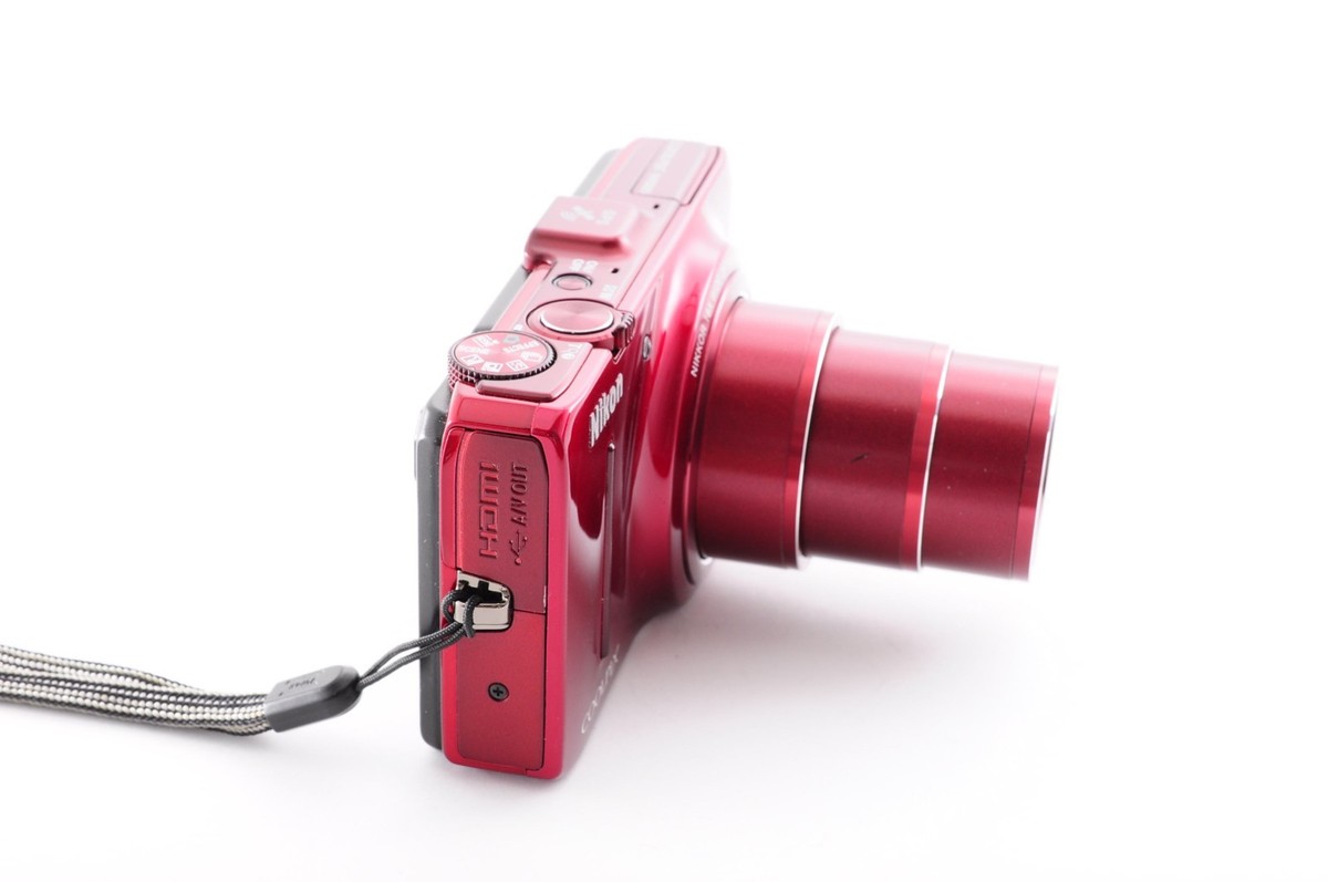 Nikon Coolpix S9300 Red w/Mini Tripod Exc+++ 16.0MP Compact