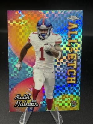 2024 Topps Chrome Football Malik Nabers X-Fractor ALL-ETCH #CAE-MN Giants