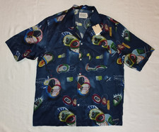 NEW partial tag Scotch  Soda Abstract Island Lyocell Short Sleeve Shirt Large
