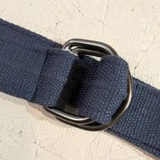 Canvas D Ring Belt Dark Blue Adjustable Webbing Casual Unisex 42