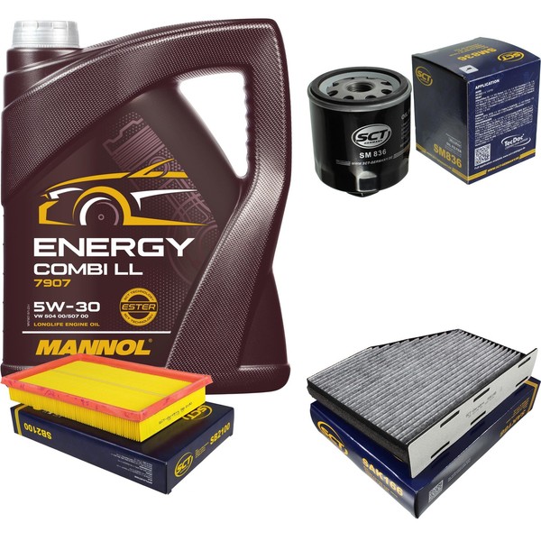 SCT Inspektionspaket 5L Mannol Energy 5W-30 FüR VW Golf V 1.4 16V Caddy III-image