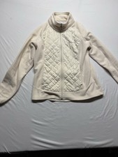 Columbia Women's Ivory Quilted Full Zip Jacket Mid-Length Outdoor Size L