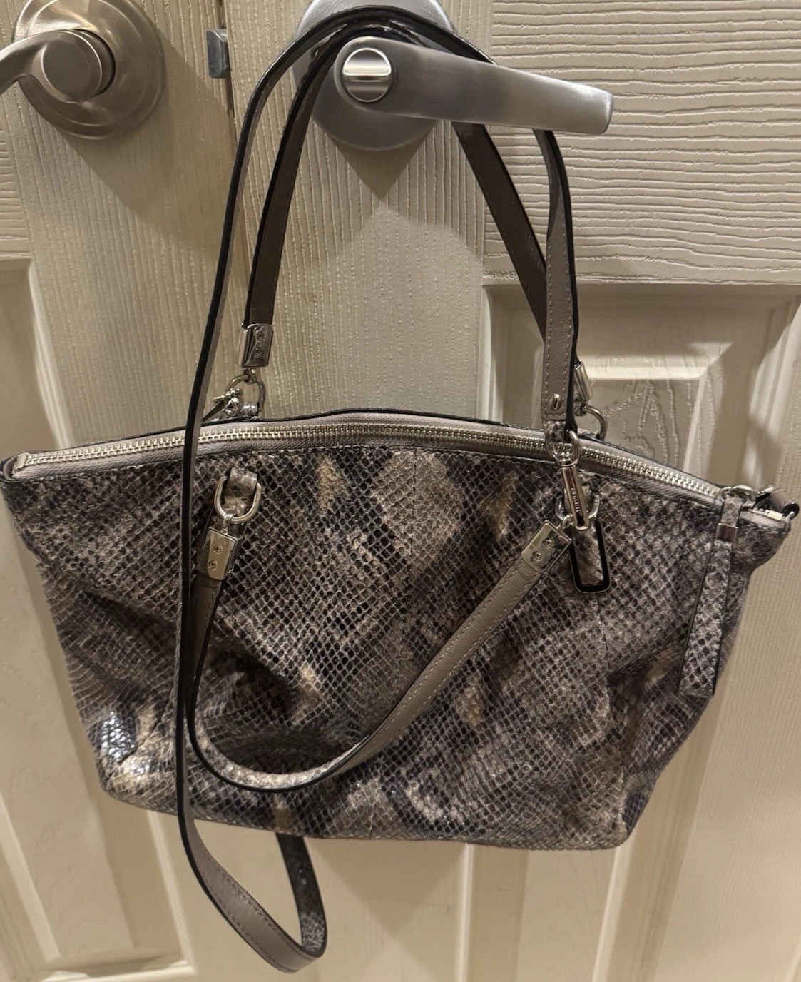 Coach Madison Embossed Python Kelsey Satchel Cros… - image 2