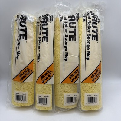 Rubbermaid Brute 6436 Steel Roller Sponge Mop Head Refill Cellulose Sponge 4 PK