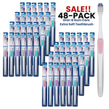 48-PACK Oral-B Gum Care Compact Manual Toothbrush 21 Extra Soft Bristles