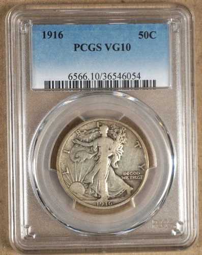 1916 WALKING LIBERTY HALF DOLLAR PCGS VG10 546054