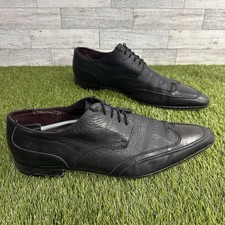 Dolce & Gabbana Dress Shoes Wing Tip Black Stitch Mens EU 46 US 12