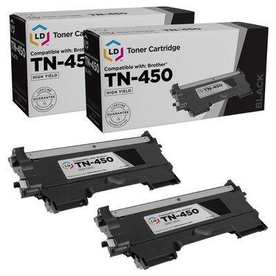 LD 2pk for Brother TN450 HY Toner DCP MFC Intellifax Printers 2840 2940 TN-450