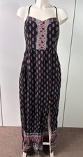 Xhileration Black Halter Boho Halter Maxi Dress Size Large