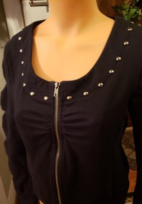 Boston Proper Top Blouse Size Medium Solid Black never worn washed once
