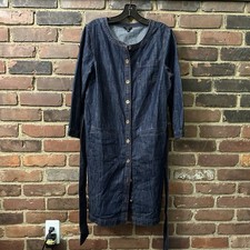 Talbots Denim Utility Shirtdress Belted Sz Medium -40 Chest -Cheapchicplus