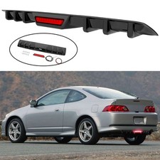 Gloss Rear Bumper Diffuser Spoiler Lip W Led Tail Light For Acura Rsx 2002-2006
