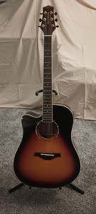 41" Lefty Wood Song Acoustic Electric Cutaway Dreadnought Guitar Sunburst Fin.