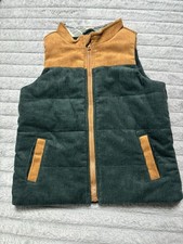 Boys Tommy Bahama Quilted Corduroy Puffer Vest Green and Tan Size 5T Cute Cozy