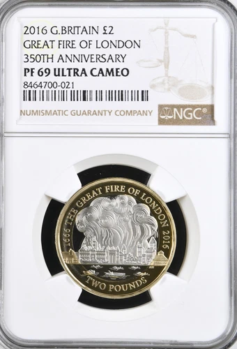 2016 £2 Two Pound Great Fire of London 350th NGC PF69 PROOF Britain