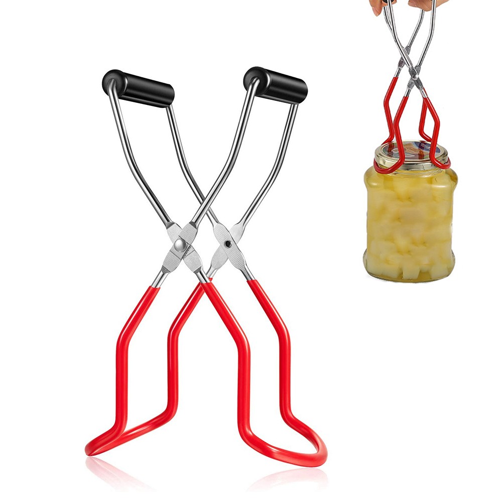 Canning Jar Lifter With Grip Handle Canning Tongs Stainless Steel Anti Scalding.