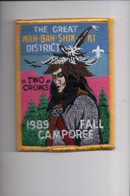 1989 The Great Wah Bah Shik Ki District Fall Camporee patch