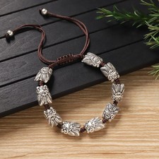 Cicada Pendant Woven Bracelet Vintage Chinese Style Handmade Bracelet For Women