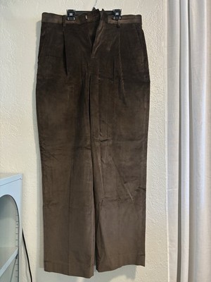 Topman Wide Leg Cord Suit Trousers Brown Mens Size 32
