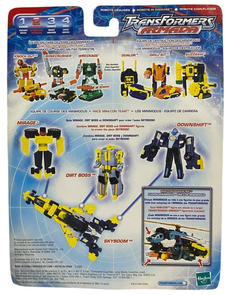 Transformers Armada Dirt Boss, Downshift, Mirage: Race Mini-Con Team NEW 2003 - Image 2 of 2