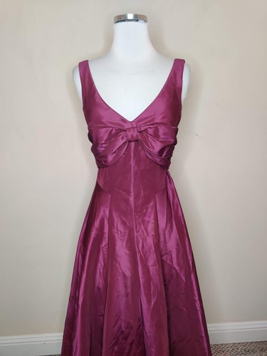 Nicole Miller Collection Fit Flare Midi Dress Size 2 Womens Tie Back Bow - Picture 2 of 9