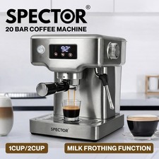 Spector 20 Bar Espresso Coffee Machine Maker Milk Frother Cappuccino Latte Cafe