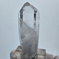 Pointe de quartz fantôme lémurien, mine de Streep, Goboboseb, Namibie, 44 x 16 x