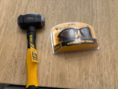 Dewalt  Hammer & Safety Glasses Lot of 2